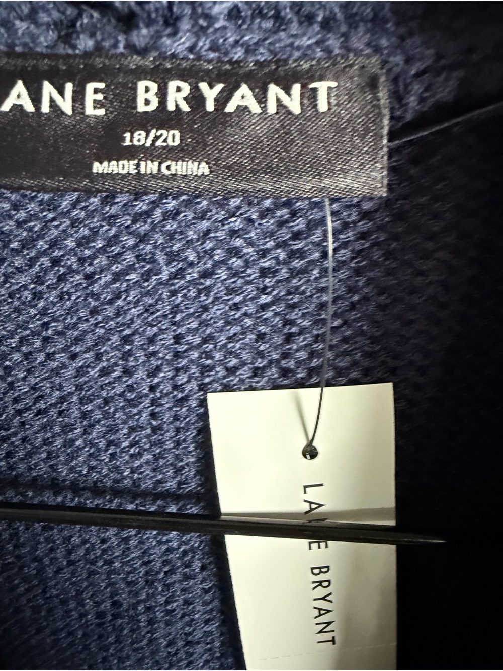 Lane Bryant Navy Open-Front Cardigan with Cream Floral Knit 18/20 New - Picture 9 of 9